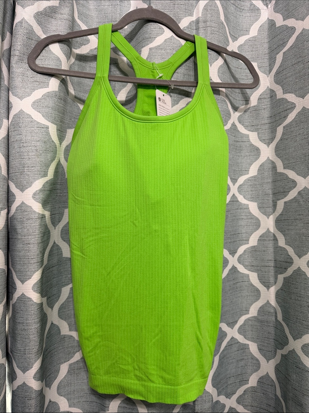CRZ YOGA Neon Green Ribbed Racerback Tank